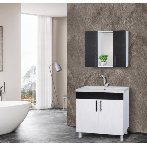 203 SAMARA Beyaz-Siyah PVC Banyo Dolabı