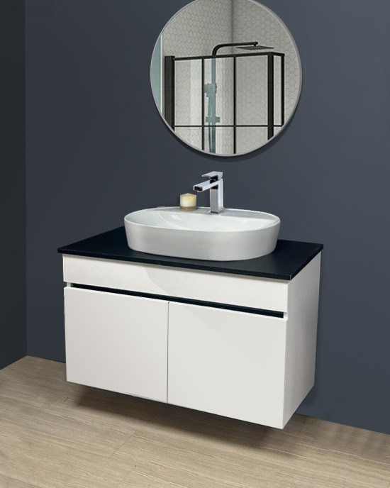 205 AKASYA Beyaz PVC Banyo Dolabı