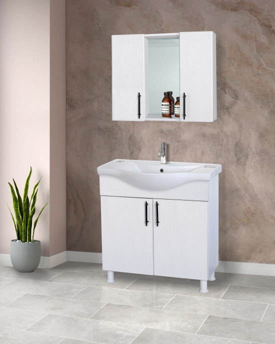 207 MERCAN Beyaz PVC Banyo Dolabı