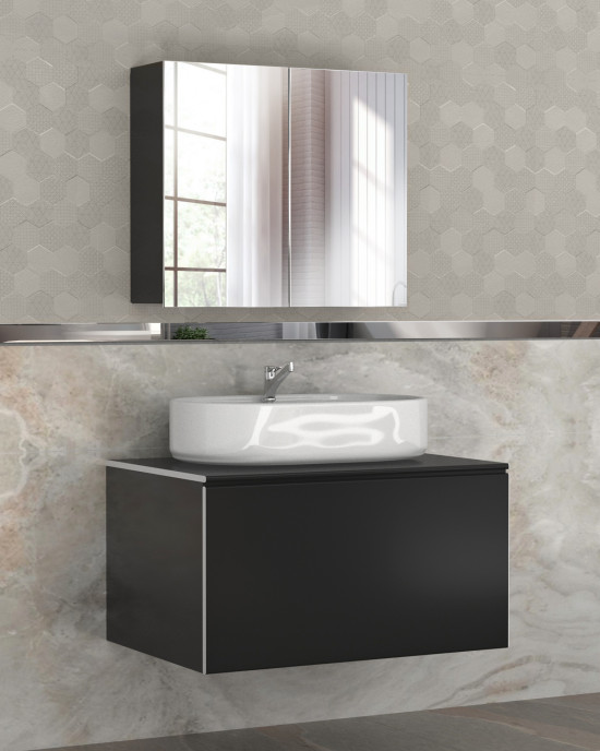 210 ARMONİ Antrasit PVC Banyo Dolabı