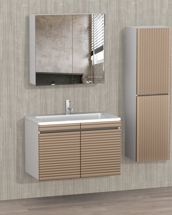 221 FEZA Cappuccino PVC Banyo Dolabı