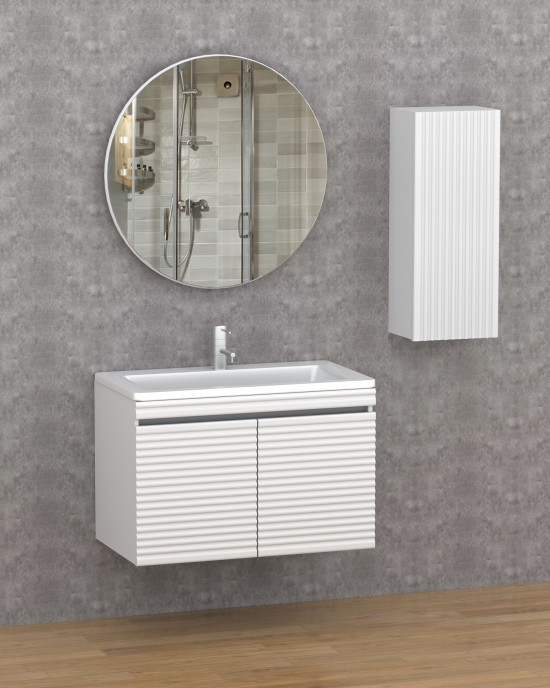 222 SARMAŞIK Beyaz PVC Banyo Dolabı