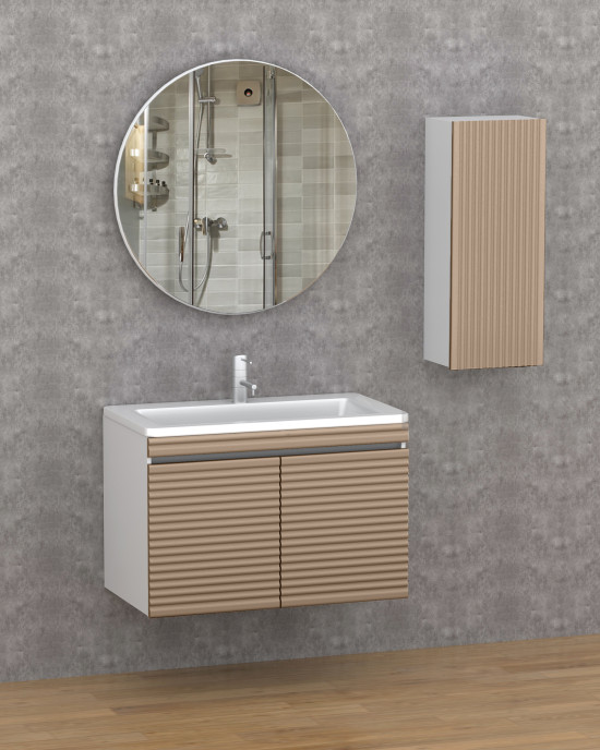 222 SARMAŞIK Cappuccino PVC Banyo Dolabı