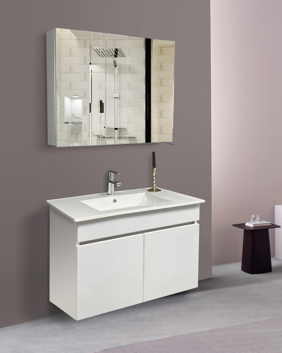 201 LİNDA Beyaz PVC Banyo Dolabı
